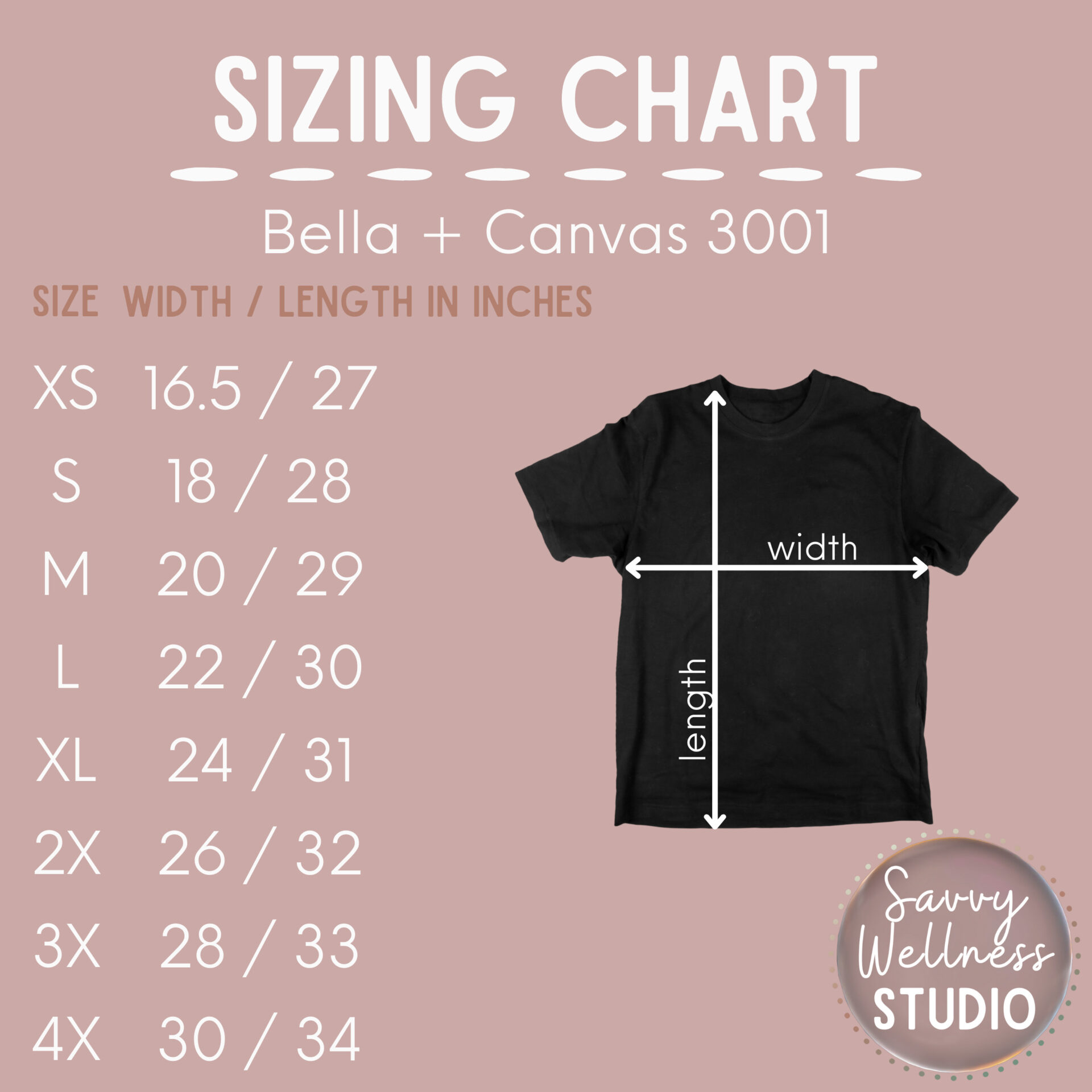 1 sizing chart Bella Canvas