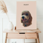 Pet dog digital portrait, named Ruby
