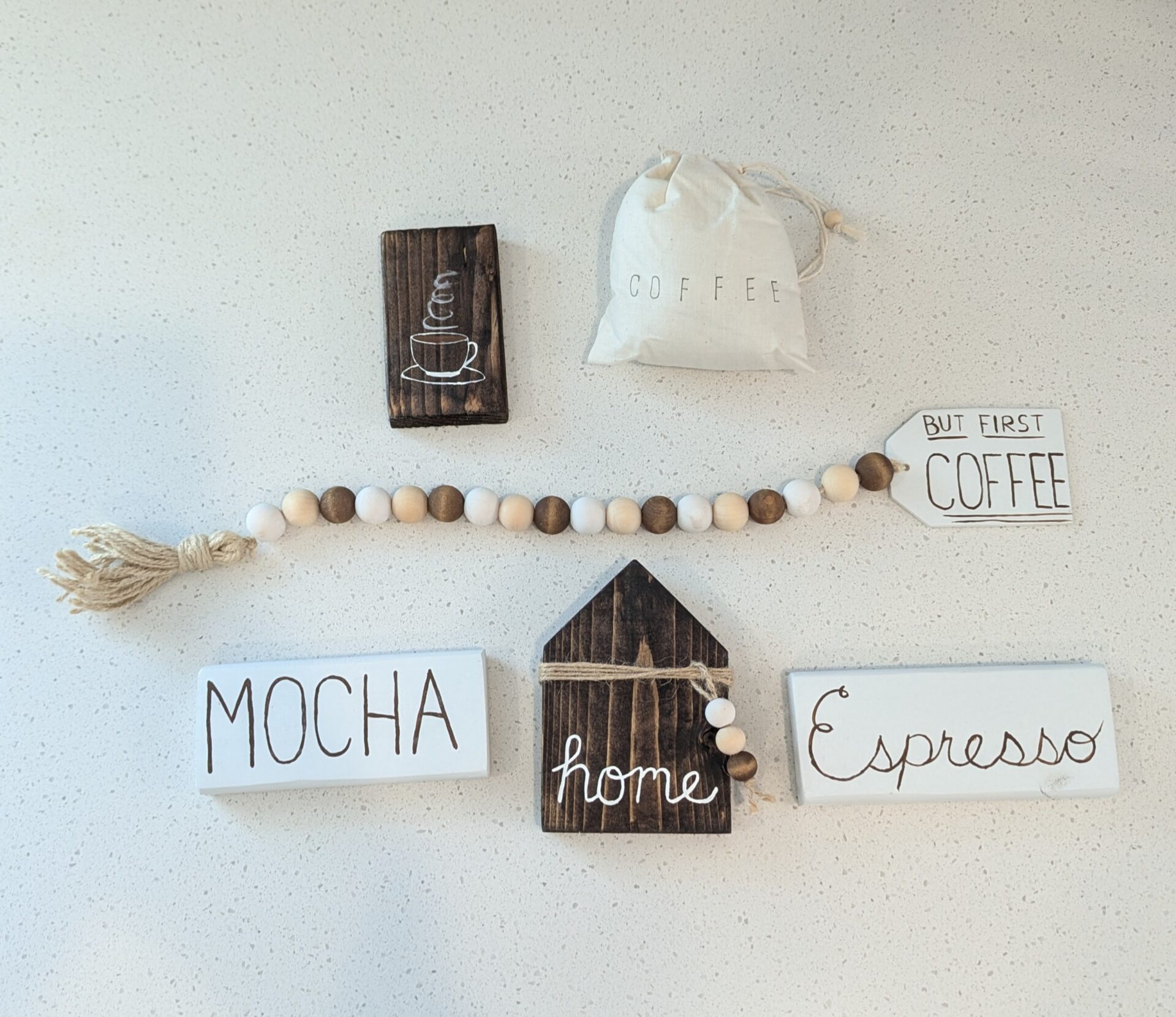 Coffee tiered tray decor